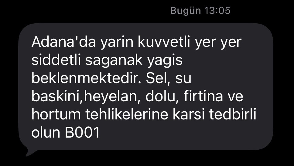 AFAD’dan Adana için uyarı
