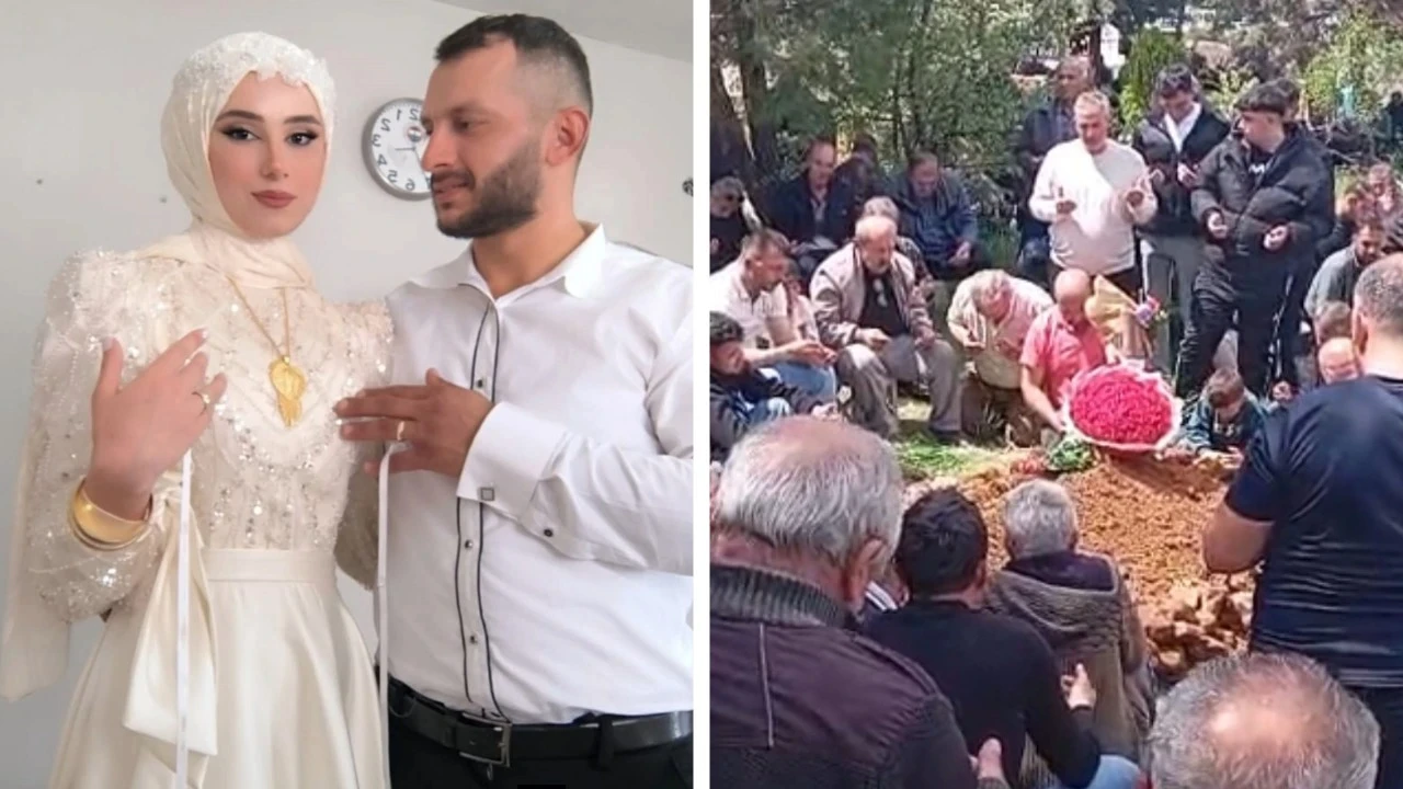 Gelin çiçeği, damadın mezarına konuldu
