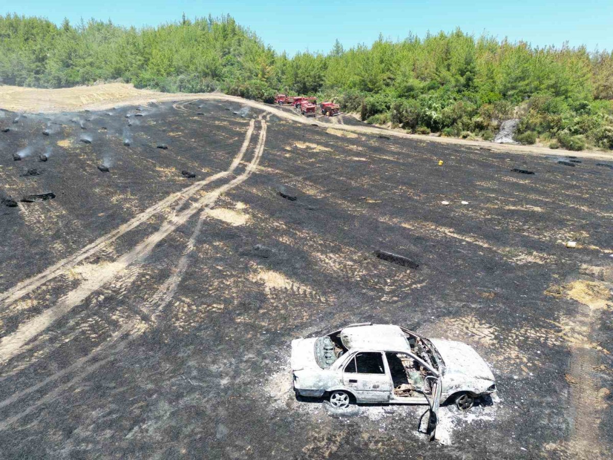 Otomobilde çıkan yangın ormana sıçradı
